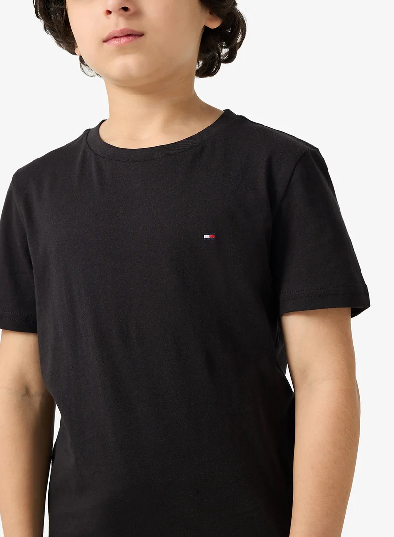TOMMY HILFIGER Kids 2 Pack Slogan Crew Neck T-Shirt